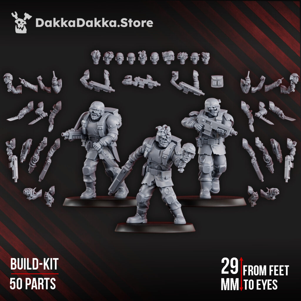 Plague Knights Diseased Planetary Guard (Build Kit), proxy miniature, infantry, 28mm heroic scale unpainted resin