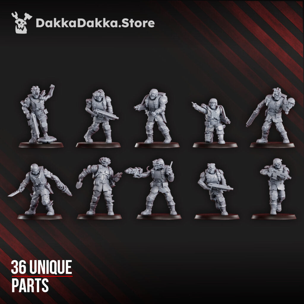 Plague Knights Diseased Planetary Guard (Build Kit), proxy miniature, infantry, 28mm heroic scale unpainted resin, view 2