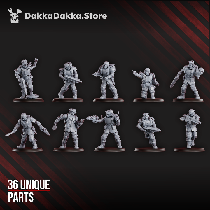Plague Knights Diseased Planetary Guard (Build Kit), proxy miniature, infantry, 28mm heroic scale unpainted resin, view 7