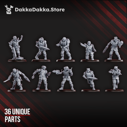 Plague Knights Diseased Planetary Guard (Build Kit), proxy miniature, infantry, 28mm heroic scale unpainted resin, view 7
