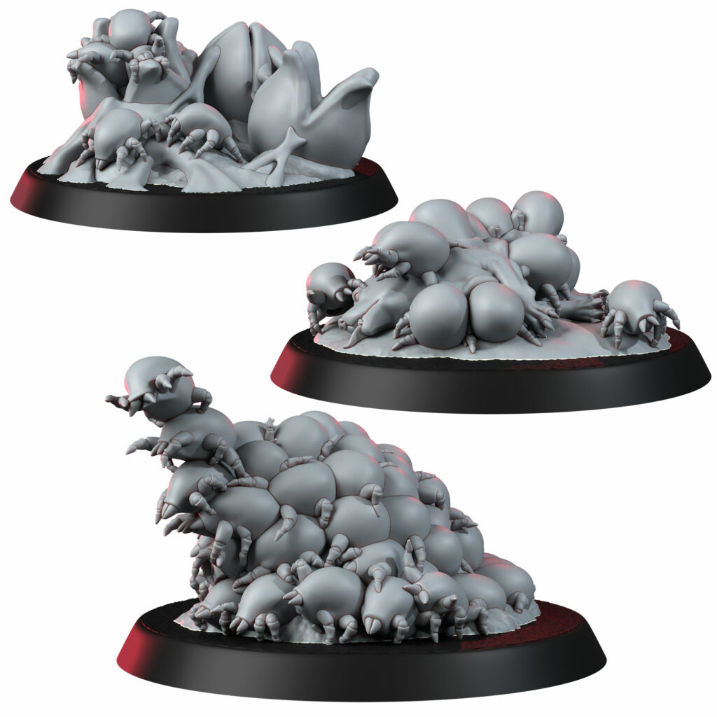 Plague Knights Fungiticks Swarm, proxy miniature, 28mm heroic scale unpainted resin