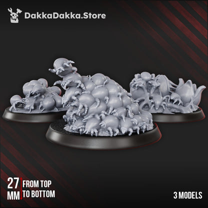 Plague Knights Fungiticks Swarm, proxy miniature, 28mm heroic scale unpainted resin, view 2