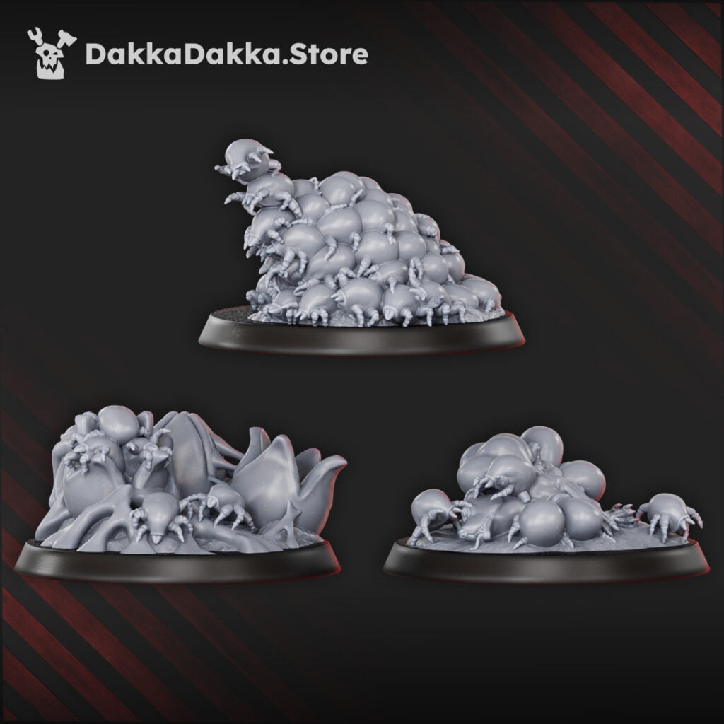 Plague Knights Fungiticks Swarm, proxy miniature, 28mm heroic scale unpainted resin, view 3