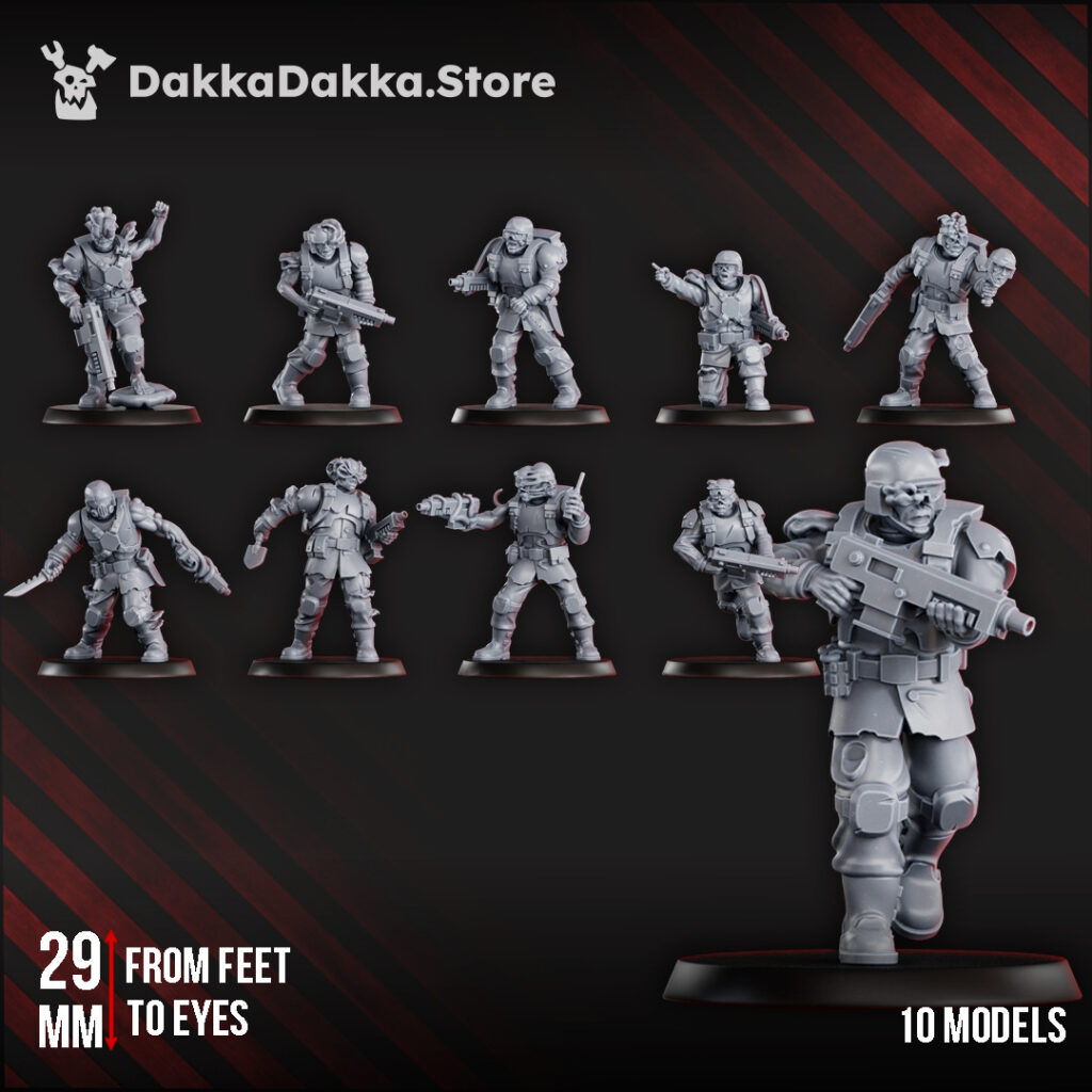 Plague Knights Planetary Guard, proxy miniature, infantry, 28mm heroic scale unpainted resin