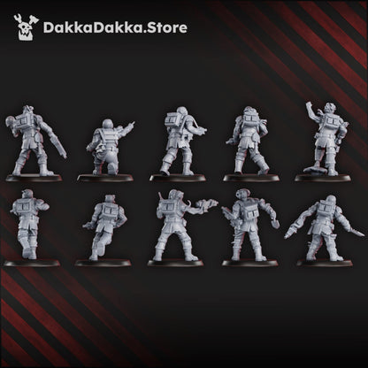 Plague Knights Planetary Guard, proxy miniature, infantry, 28mm heroic scale unpainted resin, view 2