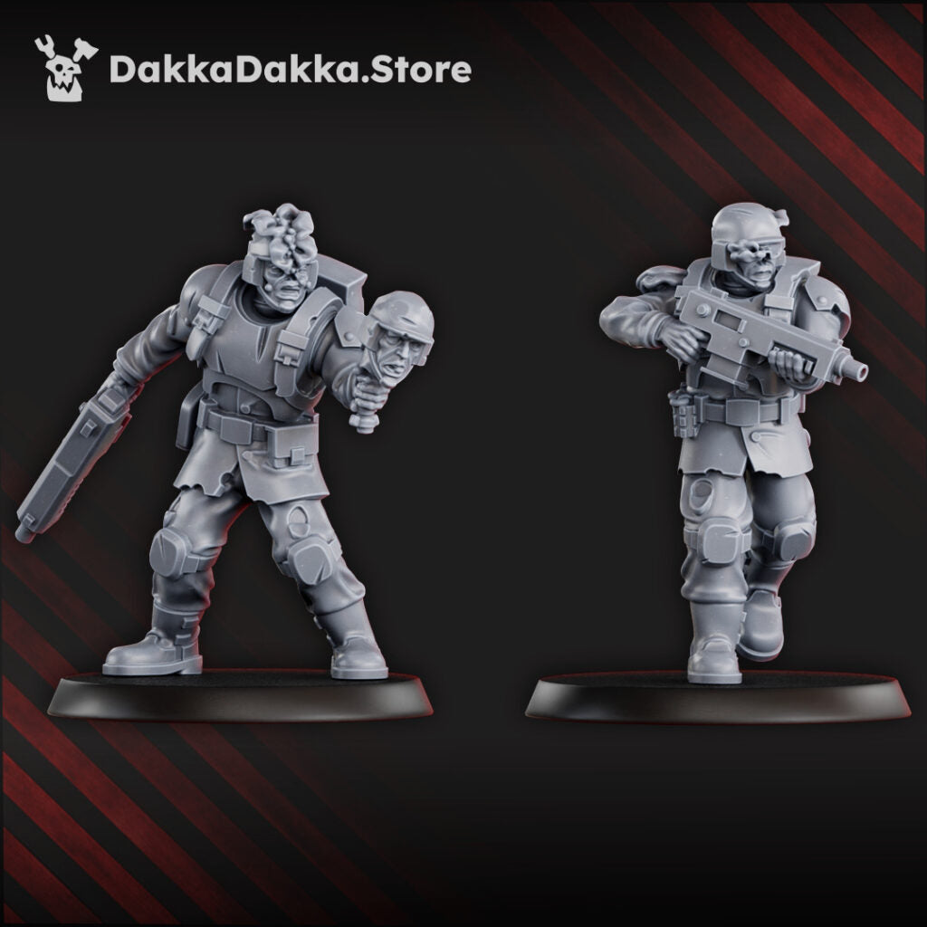 Plague Knights Planetary Guard, proxy miniature, infantry, 28mm heroic scale unpainted resin, view 3