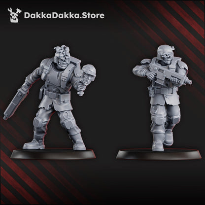 Plague Knights Planetary Guard, proxy miniature, infantry, 28mm heroic scale unpainted resin, view 3