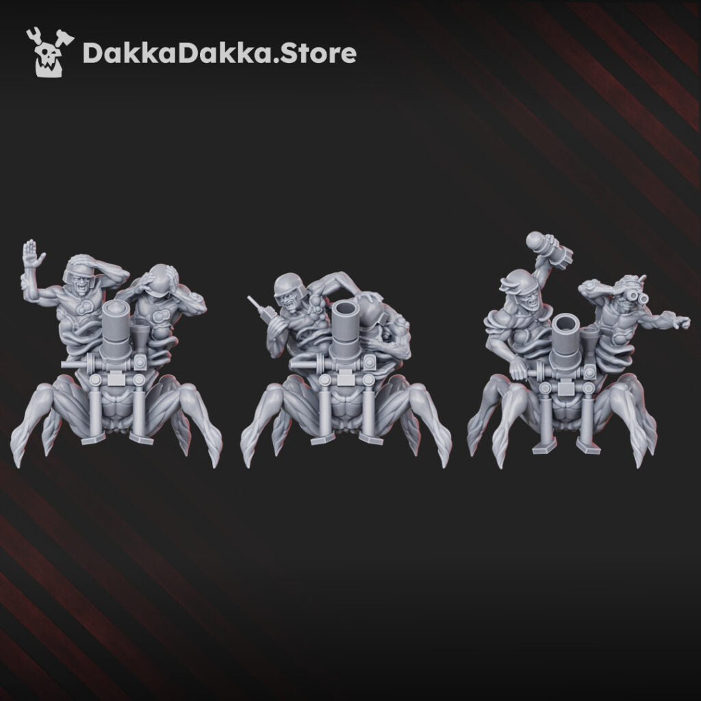 Plague Knights Shroomspawn Weapons Crew Squad, proxy miniature, 28mm heroic scale unpainted resin, view 4