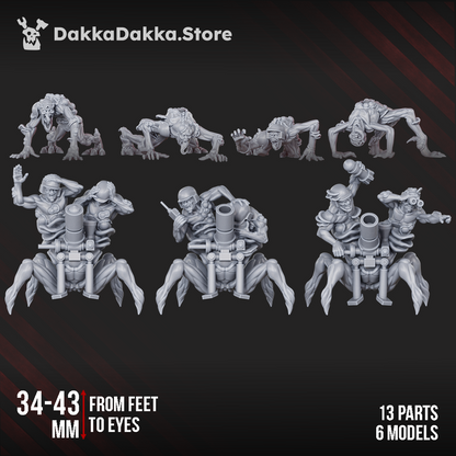 Plague Knights Shroomspawn Weapons Crew Squad, proxy miniature, 28mm heroic scale unpainted resin, view 6