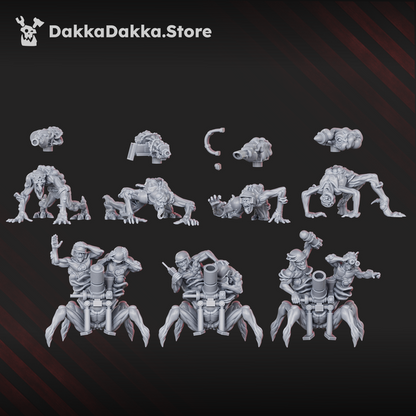 Plague Knights Shroomspawn Weapons Crew Squad, proxy miniature, 28mm heroic scale unpainted resin, view 7
