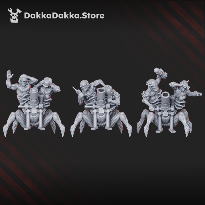 Plague Knights Shroomspawn Weapons Crew Squad, proxy miniature, 28mm heroic scale unpainted resin, view 9