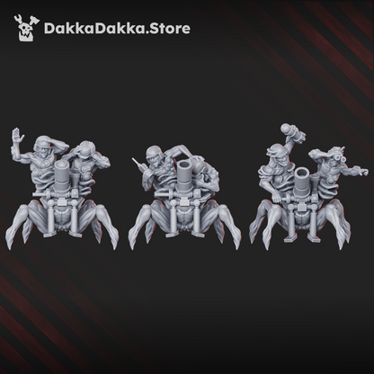 Plague Knights Shroomspawn Weapons Crew Squad, proxy miniature, 28mm heroic scale unpainted resin, view 9