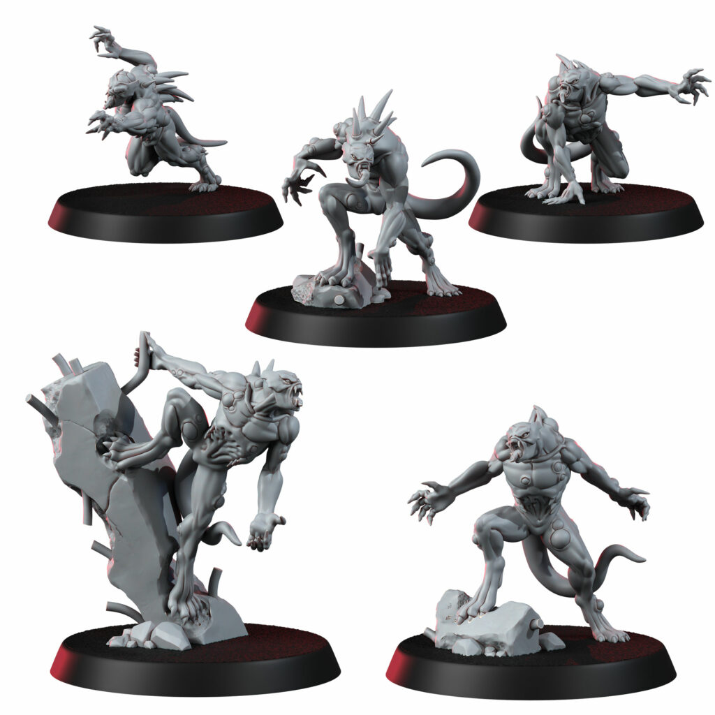 Plague Knights Sporemorphs Squad, proxy miniature, 28mm heroic scale unpainted resin