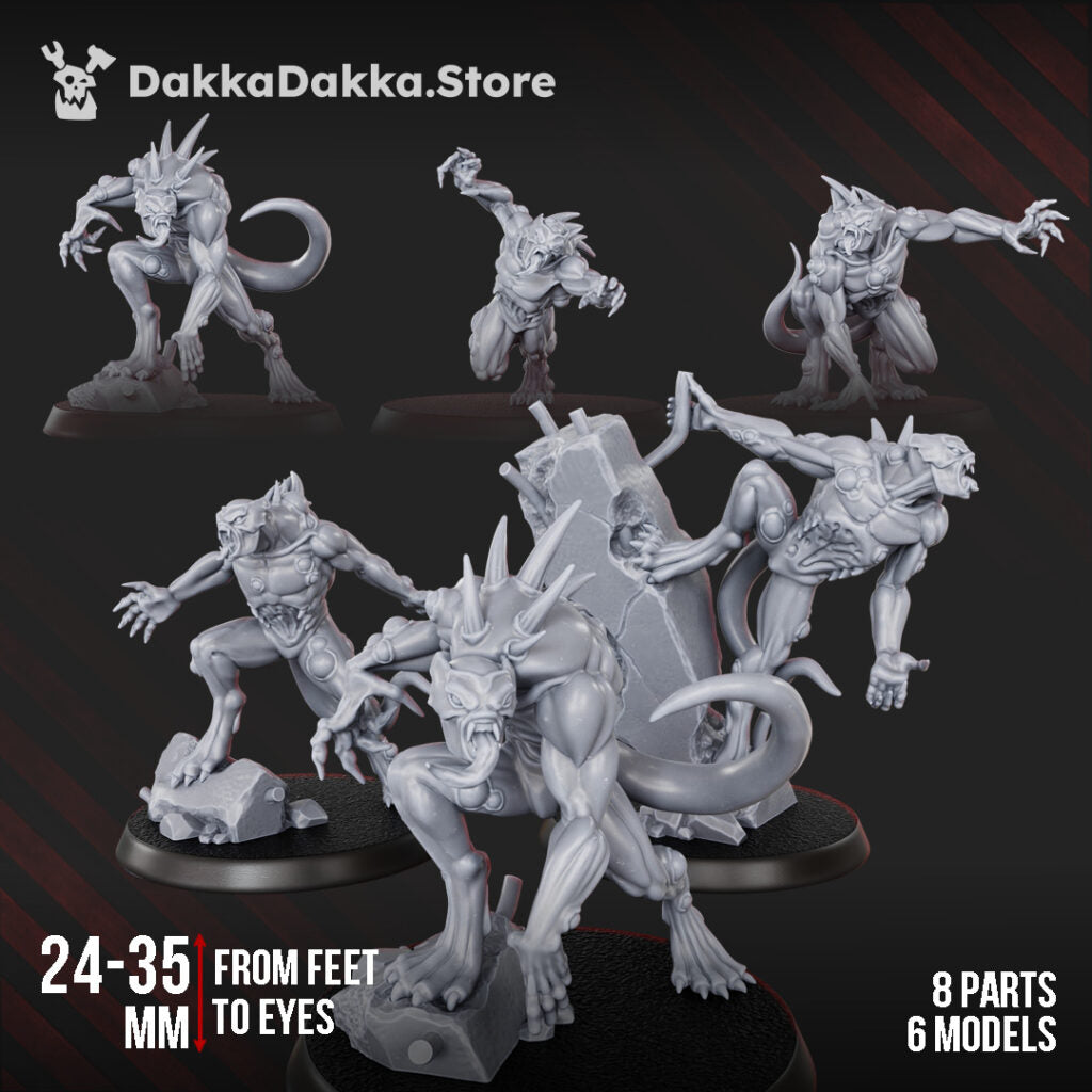 Plague Knights Sporemorphs Squad, proxy miniature, 28mm heroic scale unpainted resin, view 2