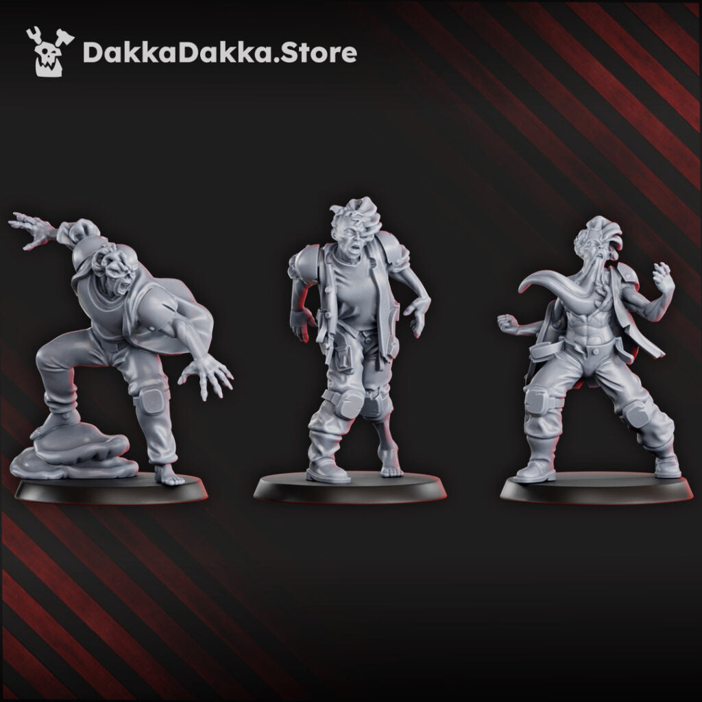 Plague Knights Sporesprinters Squad, proxy miniature, 28mm heroic scale unpainted resin, view 3