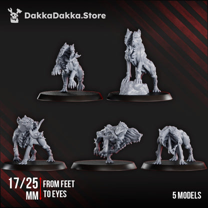 Plague Knights Sporeterrier Pack, proxy miniature, squad, 28mm heroic scale unpainted resin