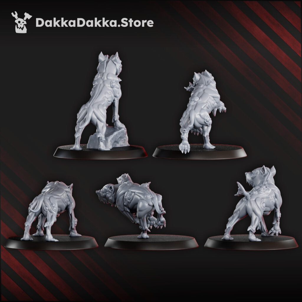 Plague Knights Sporeterrier Pack, proxy miniature, squad, 28mm heroic scale unpainted resin, view 2