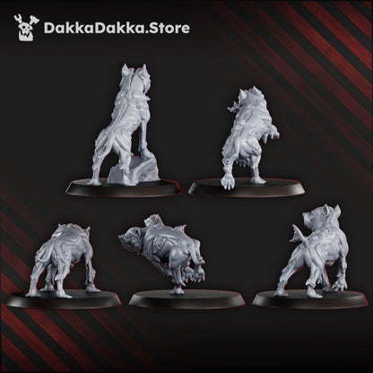Plague Knights Sporeterrier Pack, proxy miniature, squad, 28mm heroic scale unpainted resin, view 2