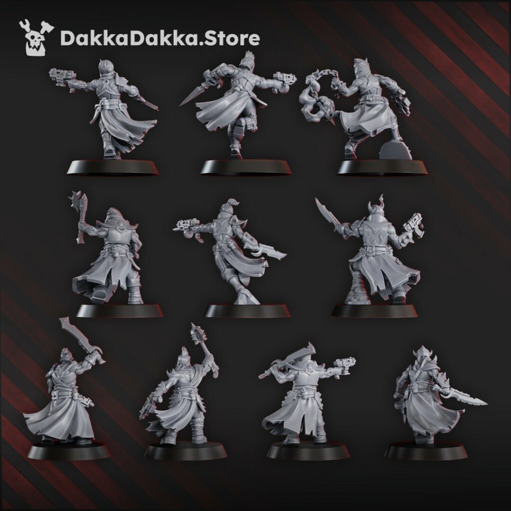 Dark Space Knights Kink Castle Executants V1, proxy miniature, 28mm heroic scale unpainted resin, view 3