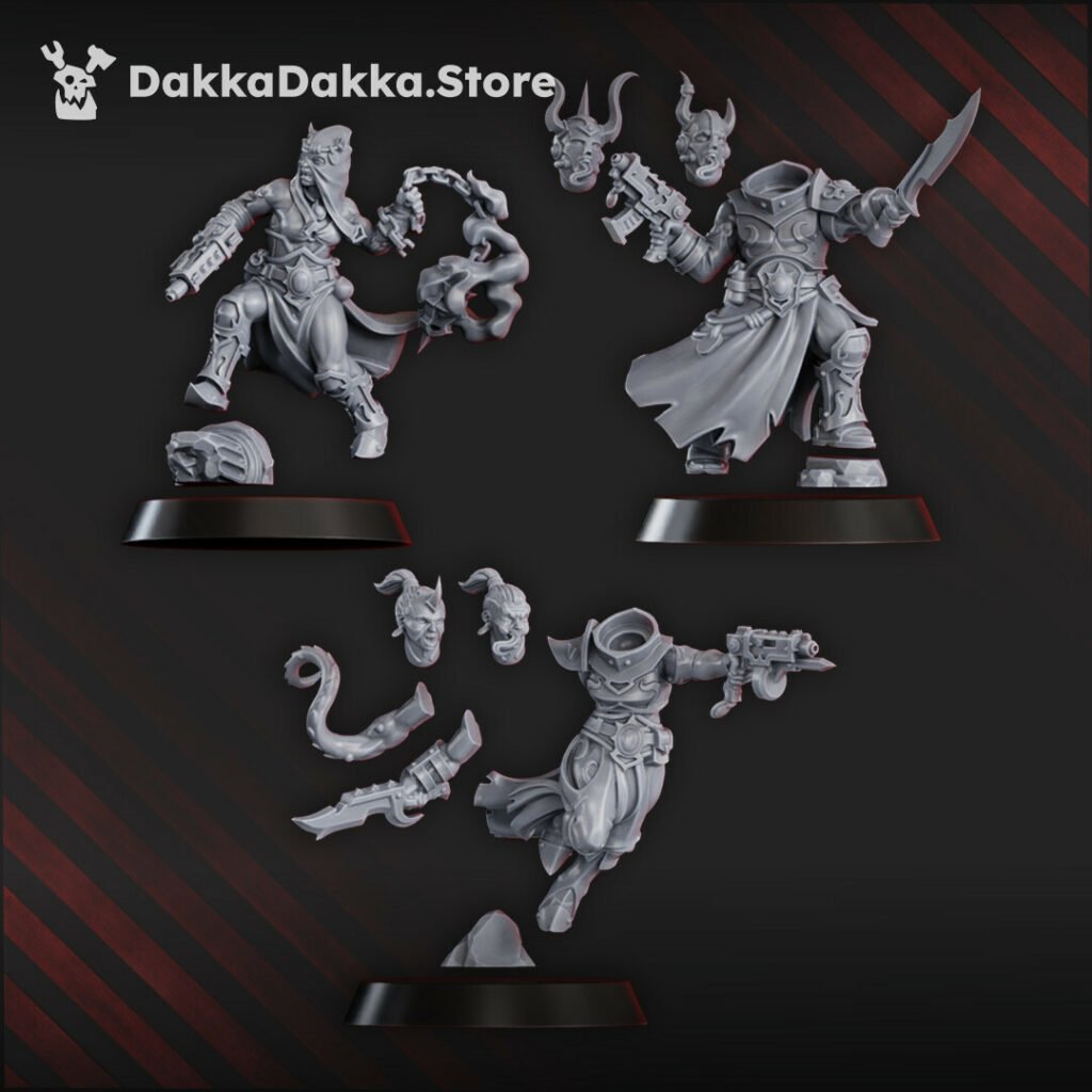 Dark Space Knights Kink Castle Executants V1, proxy miniature, 28mm heroic scale unpainted resin, view 4
