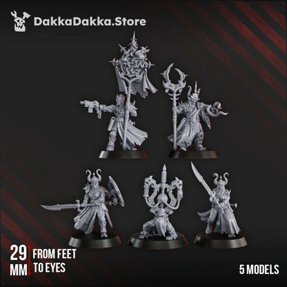 Dark Space Knights Kink Castle Executants V2, proxy miniature, 28mm heroic scale unpainted resin, view 2