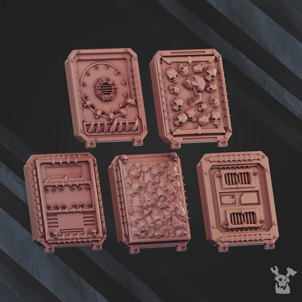 Bloodthirsty Knights Apc Doors V2 (10 Units), resin conversion bits, squad, 28mm heroic scale unpainted resin