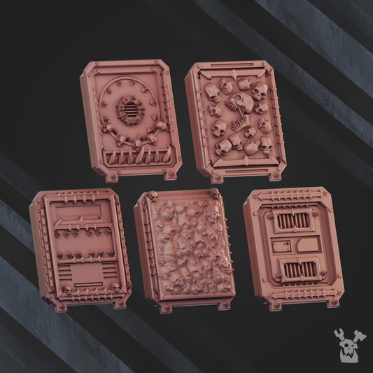 Bloodthirsty Knights Apc Doors V2 (10 Units), resin conversion bits, squad, 28mm heroic scale unpainted resin