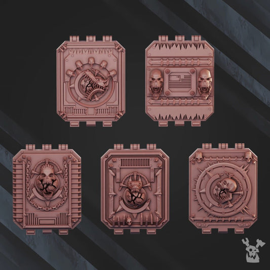 Bloodthirsty Knights Asv Doors V1 (10 Units), resin conversion bits, squad, 28mm heroic scale unpainted resin, view 2