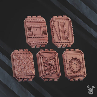 Bloodthirsty Knights Asv Doors V2 (10 Units), resin conversion bits, squad, 28mm heroic scale unpainted resin