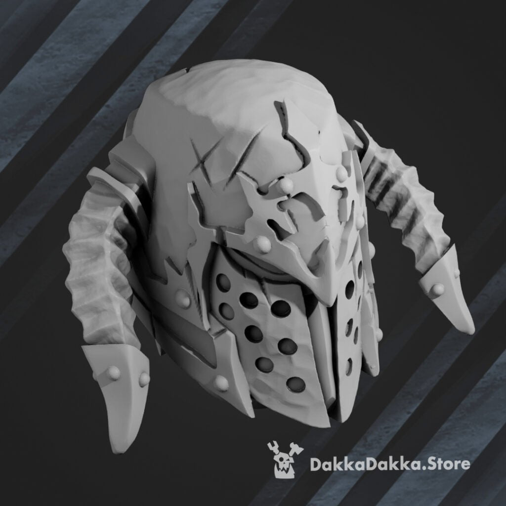 Bloodthirsty Knights Cw Helmets Knights Of The Dark Side, resin conversion bits, bits, 28mm heroic scale unpainted, view 6