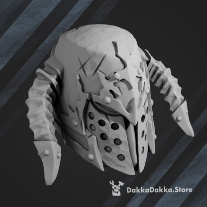 Bloodthirsty Knights Cw Helmets Knights Of The Dark Side, resin conversion bits, bits, 28mm heroic scale unpainted, view 6