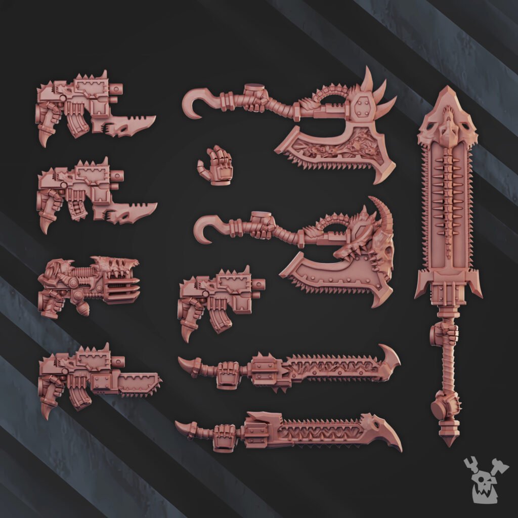 Bloodthirsty Knights Kill Obsessed Squad, proxy miniature, 28mm heroic scale unpainted resin, view 2