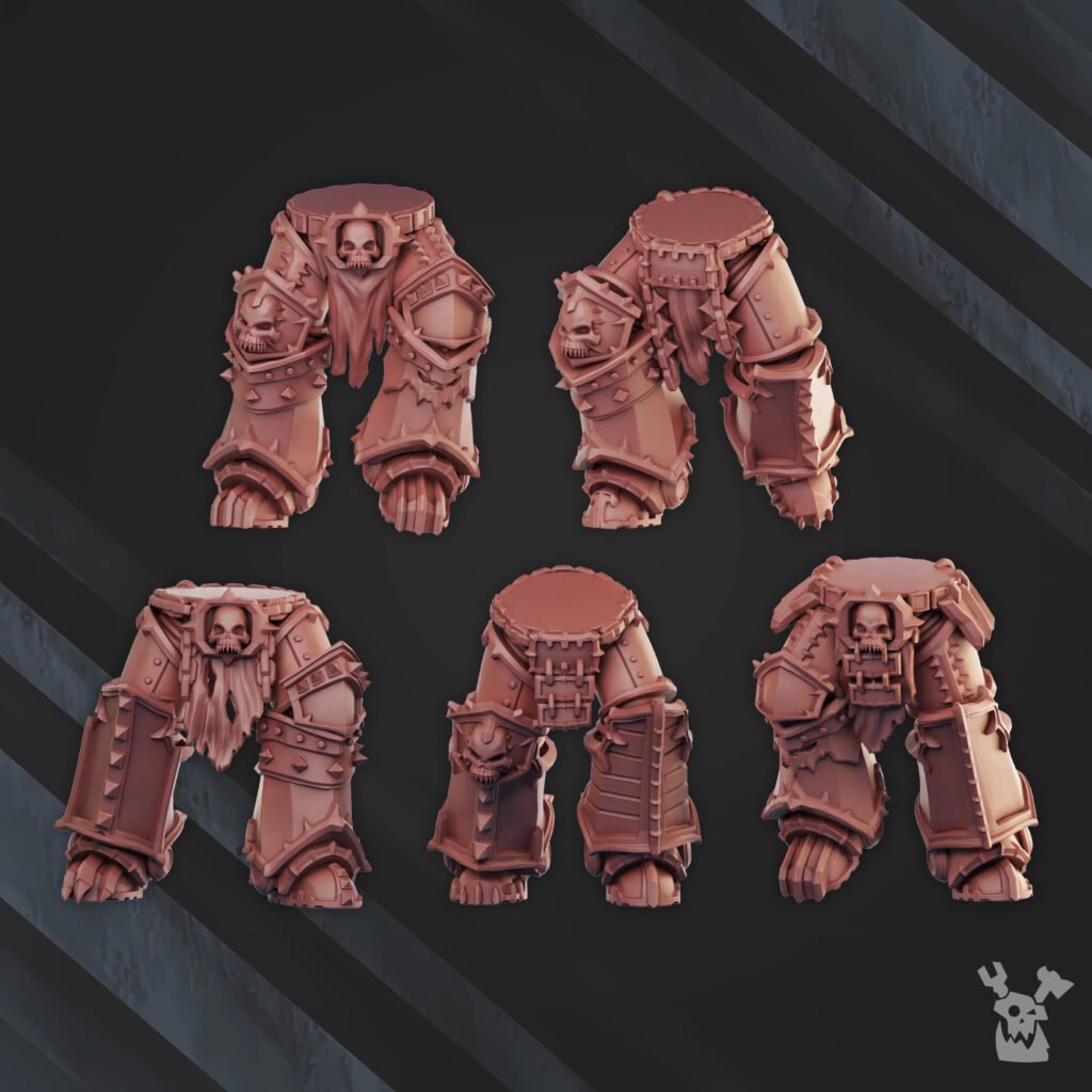 Bloodthirsty Knights Kill Obsessed Squad, proxy miniature, 28mm heroic scale unpainted resin, view 5
