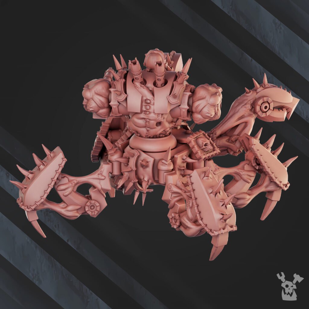 Bloodthirsty Knights Walking Amputation Machine, proxy miniature, 28mm heroic scale unpainted resin, view 4