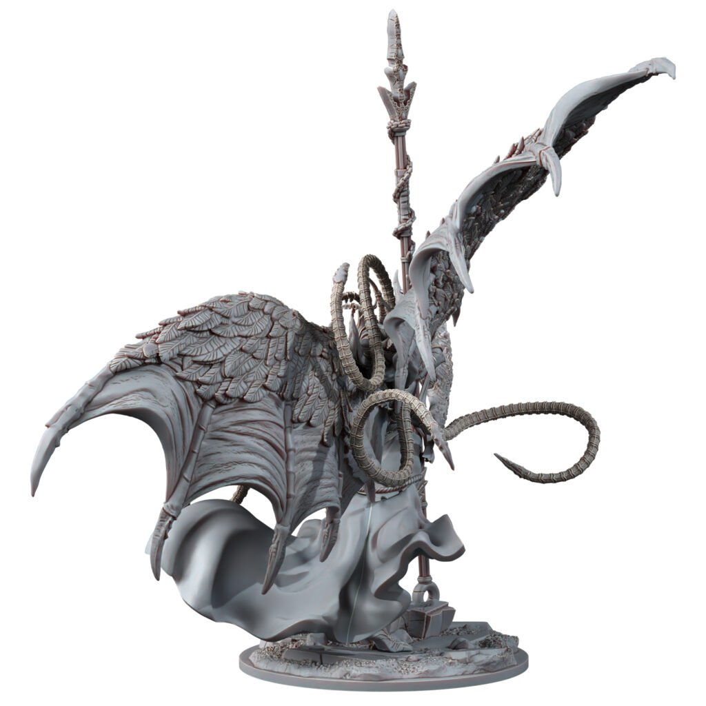 Plague Knights Daemon Of Corruption, proxy miniature, monster, 28mm heroic scale unpainted resin, view 4