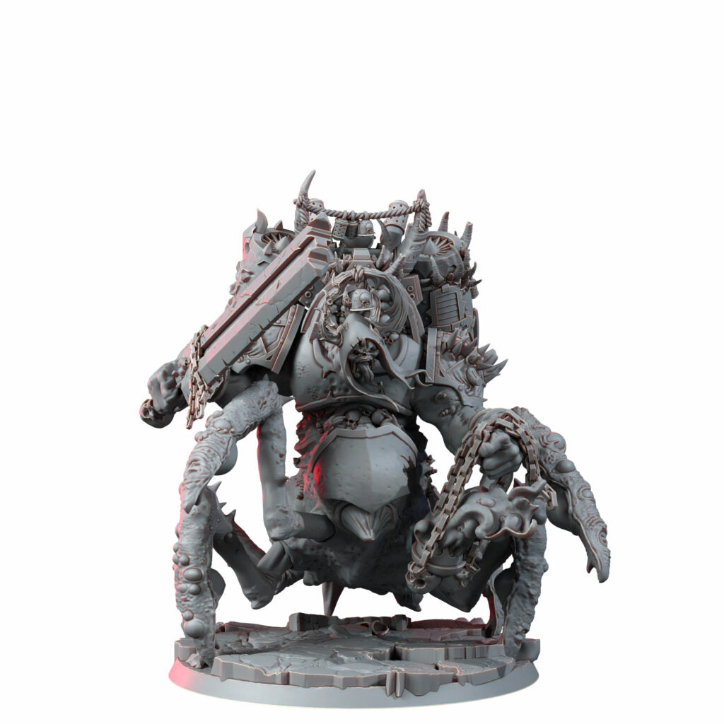 Plague Knights Lord Of Putrescence, proxy miniature, character, 28mm heroic scale unpainted resin, view 2