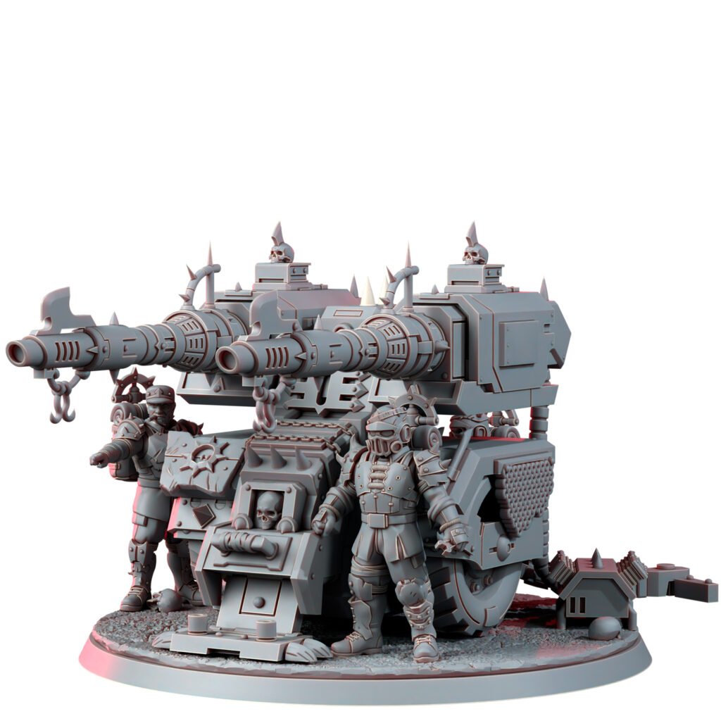 Dark Space Knights Artillery With Heavy Laser, proxy miniature, 28mm heroic scale unpainted resin