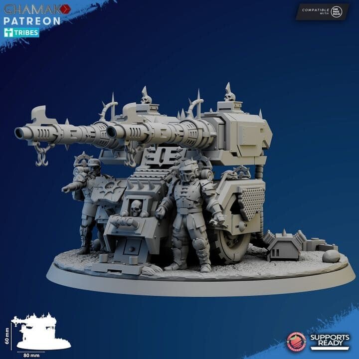 Dark Space Knights Artillery With Heavy Laser, proxy miniature, 28mm heroic scale unpainted resin, view 2