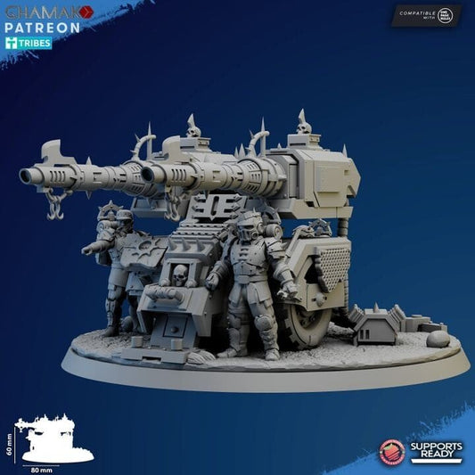 Dark Space Knights Artillery With Heavy Laser, proxy miniature, 28mm heroic scale unpainted resin, view 2