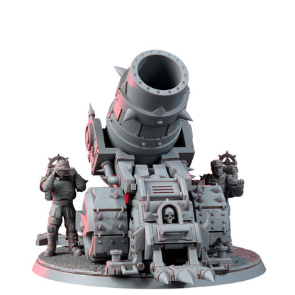 Dark Space Knights Artillery With Mortar, proxy miniature, 28mm heroic scale unpainted resin