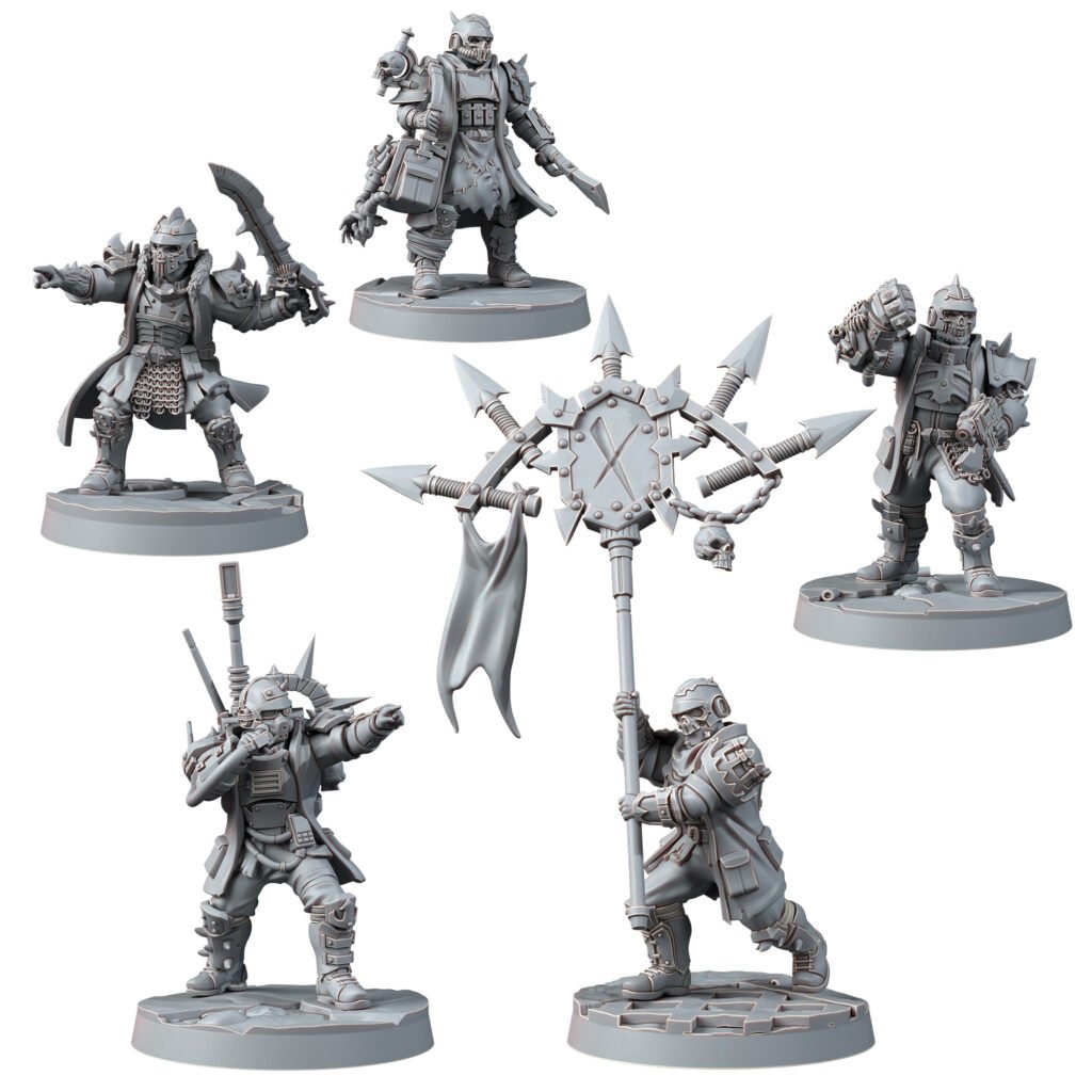 Dark Space Knights Dictator Squad, proxy miniature, 28mm heroic scale unpainted resin