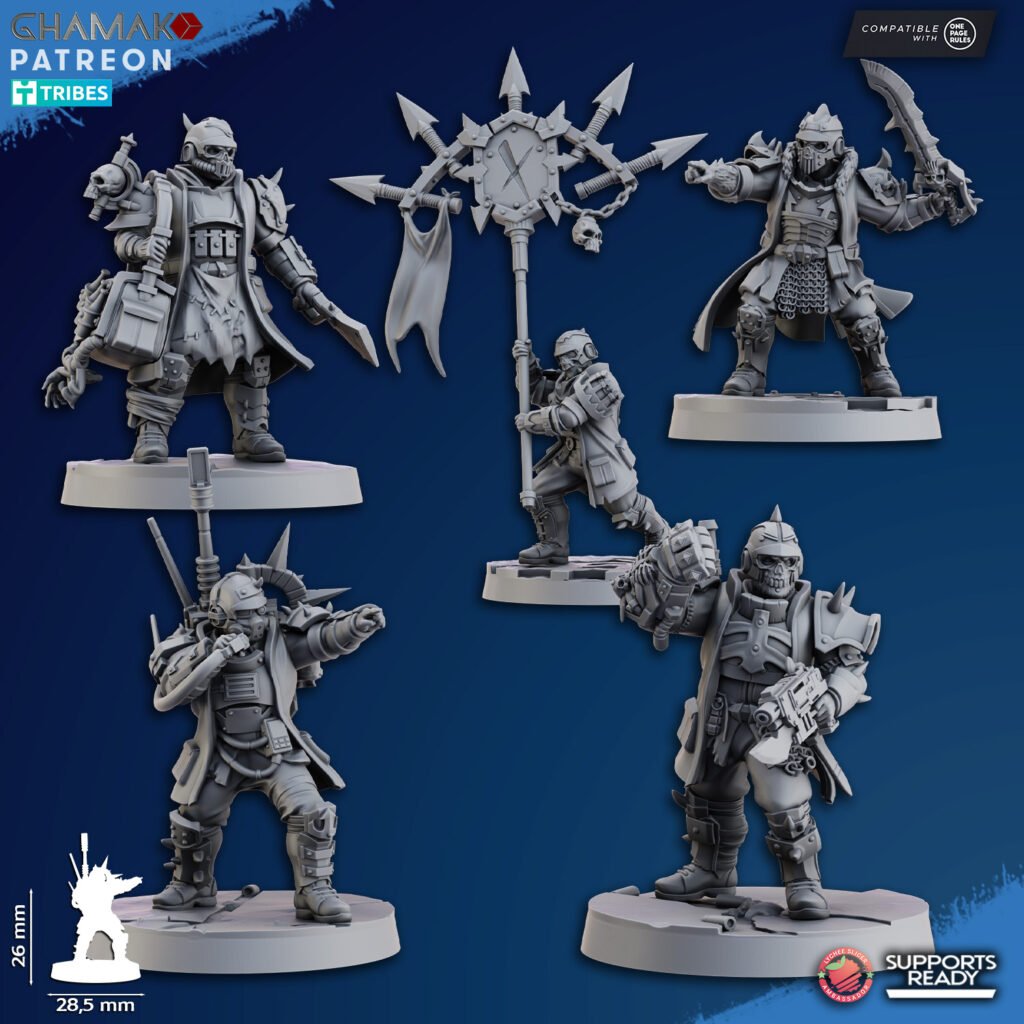 Dark Space Knights Dictator Squad, proxy miniature, 28mm heroic scale unpainted resin, view 2