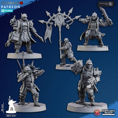 Dark Space Knights Dictator Squad, proxy miniature, 28mm heroic scale unpainted resin, view 2