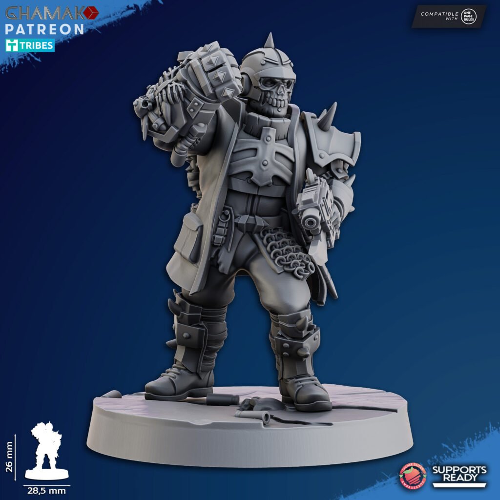 Dark Space Knights Dictator Squad, proxy miniature, 28mm heroic scale unpainted resin, view 4