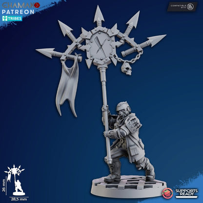 Dark Space Knights Dictator Squad, proxy miniature, 28mm heroic scale unpainted resin, view 6