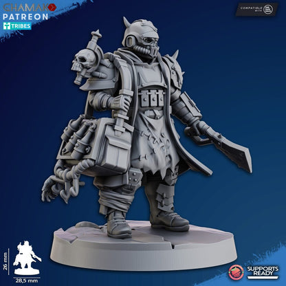 Dark Space Knights Dictator Squad, proxy miniature, 28mm heroic scale unpainted resin, view 8