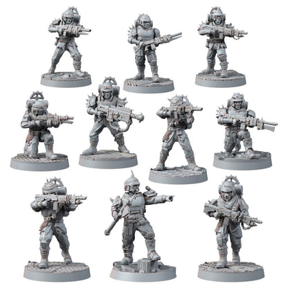 Dark Space Knights Fell Strike Squad, proxy miniature, 28mm heroic scale unpainted resin