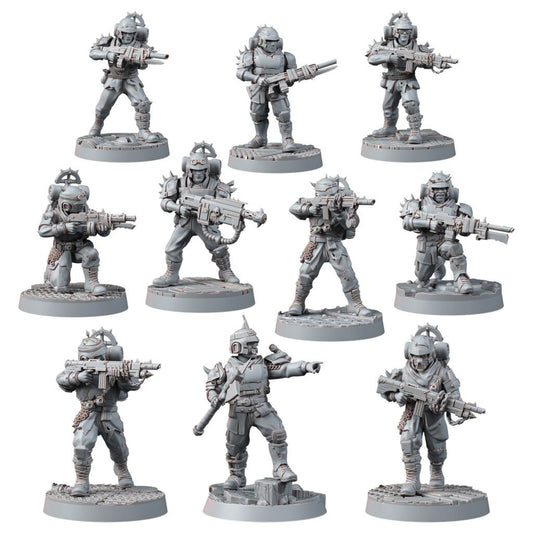 Dark Space Knights Fell Strike Squad, proxy miniature, 28mm heroic scale unpainted resin