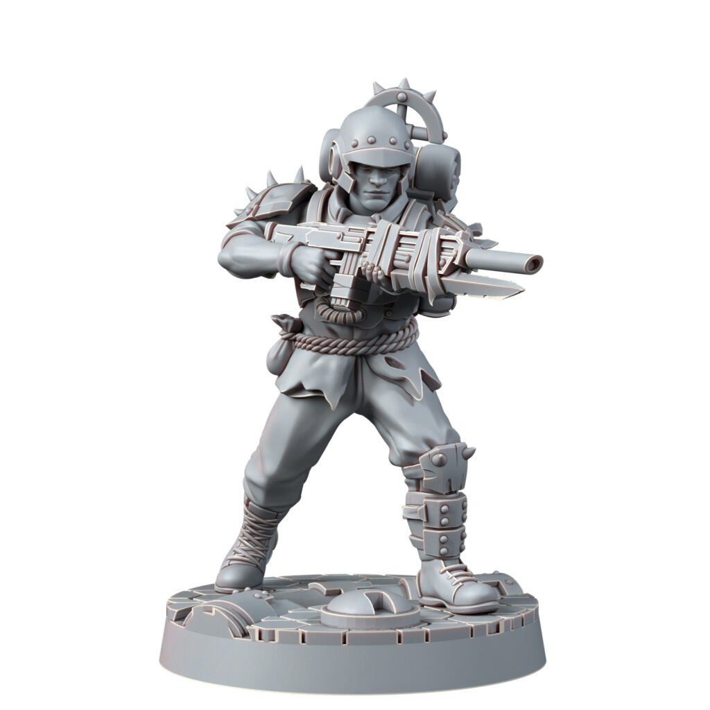 Dark Space Knights Fell Strike Squad, proxy miniature, 28mm heroic scale unpainted resin, view 3