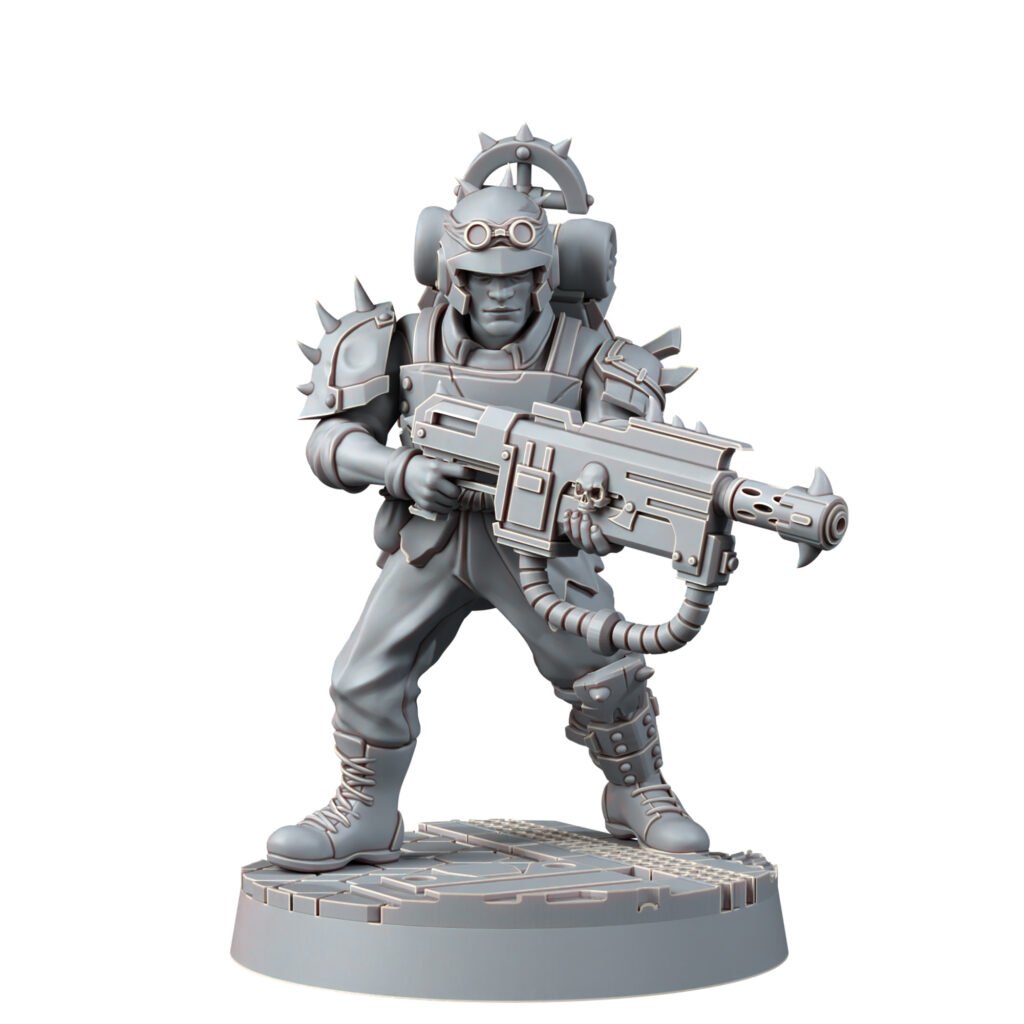 Dark Space Knights Fell Strike Squad, proxy miniature, 28mm heroic scale unpainted resin, view 5